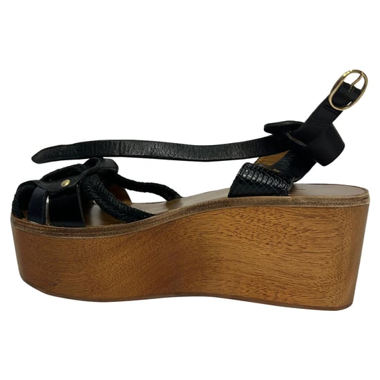 Isabel Marant Étoile Zia Wedge-Sandalen aus schwarzem Leder - Image 3