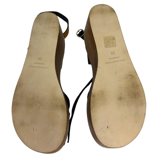 Isabel Marant Étoile Zia Wedge-Sandalen aus schwarzem Leder - Image 5