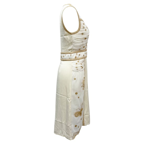 Diane von Furstenberg – Knielanges Kleid mit V-Ausschnitt aus cremefarbenem Polyester - Image 2