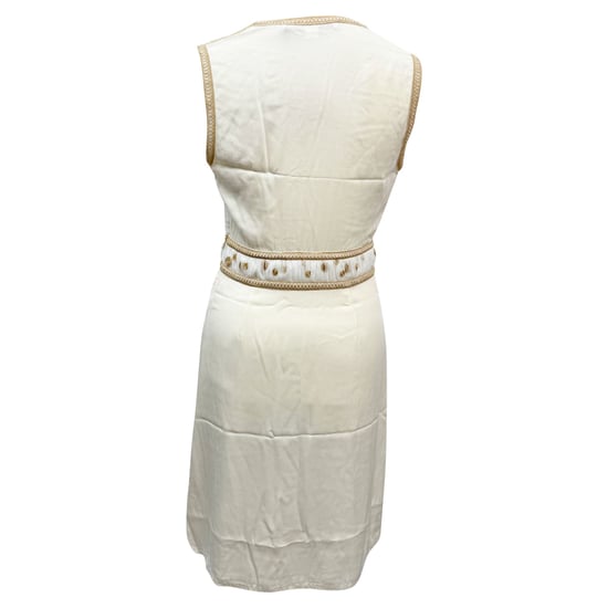 Diane von Furstenberg – Knielanges Kleid mit V-Ausschnitt aus cremefarbenem Polyester - Image 3