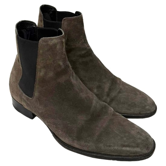 Saint Laurent Wyatt Chelsea-Stiefeletten aus braunem Wildleder - Image 4