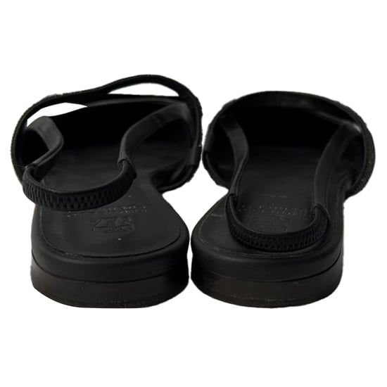 Brunello Cucinelli Verziertes Cutout Slingback Ballerinas aus schwarzem Leder - Image 3