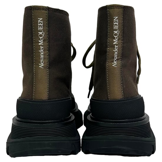 Alexander McQueen Tread Slick High-Top Sneakers aus khakifarbenem Canvas - Image 3