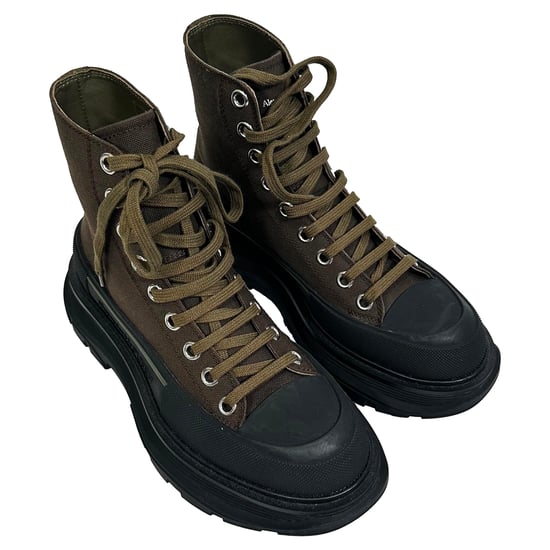 Alexander McQueen Tread Slick High-Top Sneakers aus khakifarbenem Canvas - Image 6