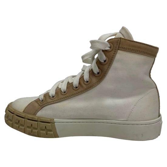 Prada Gabardine High-Top Sneaker aus weißem Segeltuch - Image 6