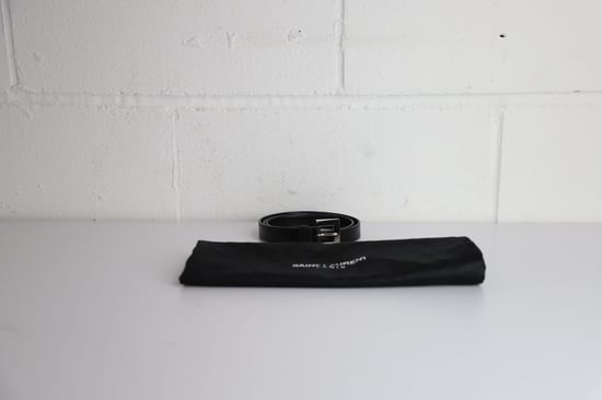 Saint Laurent Gürtel mit Schnalle aus schwarzem Leder - Image 2