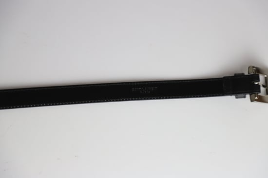 Saint Laurent Gürtel mit Schnalle aus schwarzem Leder - Image 3