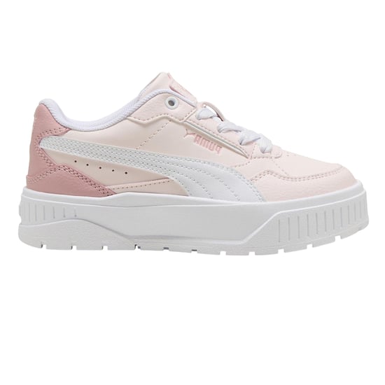 Puma - "Karmen II" Sneaker für Kinder, Leder, Plattform-Absatz (Weiß/Pink) - Image 1