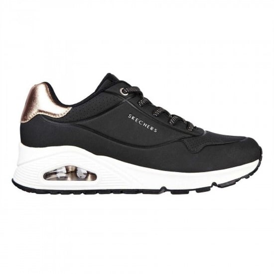 Skechers - "Uno Stand On Air" Sneaker für Damen, Keilabsatz (Schwarz/Metallic) - Image 1