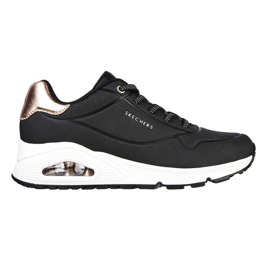 Skechers - "Uno Stand On Air" Sneaker für Damen, Keilabsatz (Schwarz/Metallic) - Image 3