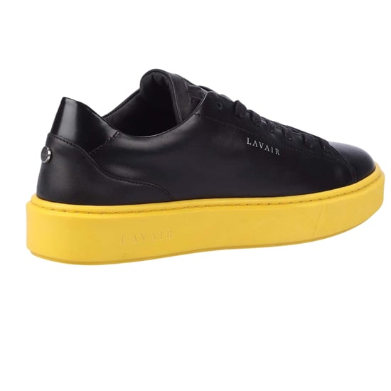 Lavair - "Luna" Sneaker für Herren, Nappaleder, Plattform-Absatz (Schwarz/Gelb) - Image 2