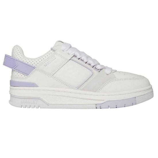 Mallet - "Compton" Sneaker für Damen, Leder, Niedrig geschnitten, Grob flach (Weiß/Flieder) - Image 3