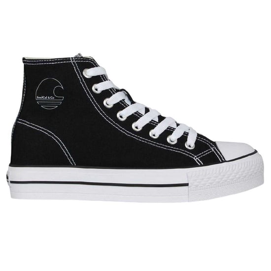 SoulCal - High Top Turnschuhe für Damen, Canvas, Hoch geschnitten, Plattform-Absatz (Schwarz/Weiß) - Image 1