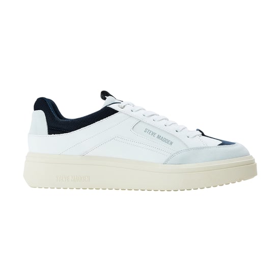 Steve Madden - "Orlando" Sneaker für Herren, Leder (Weiß/Marine) - Image 1