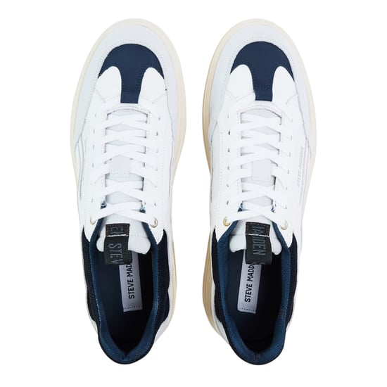 Steve Madden - "Orlando" Sneaker für Herren, Leder (Weiß/Marine) - Image 3
