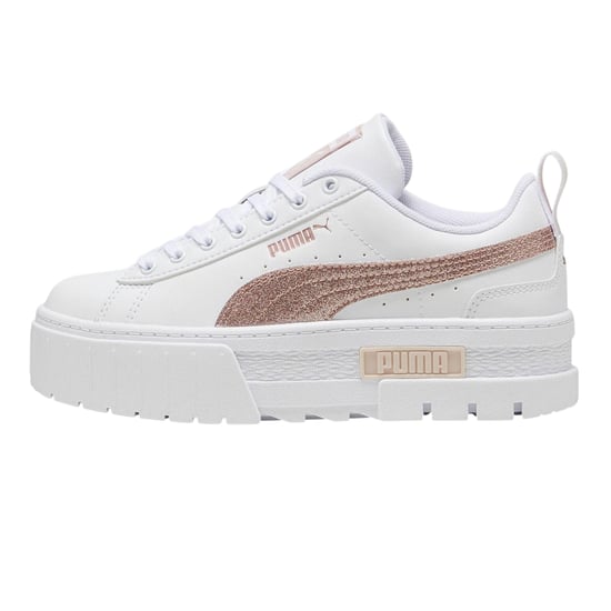 Puma - "Mayze" Sneaker für Damen, Leder, Plattform-Absatz (Weiß/Glitzer Weiß) - Image 2