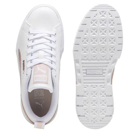 Puma - "Mayze" Sneaker für Damen, Leder, Plattform-Absatz (Weiß/Glitzer Weiß) - Image 4