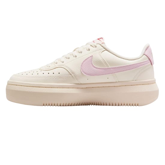 Nike - "Court Vision" Swoosh Sneaker für Damen, Leder, Plattform-Absatz (Weiß/Pink) - Image 3