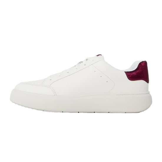 FitFlop - Pailletten Sneaker für Damen, flach geformter Absatz (Weiß/Rubinrot) - Image 2