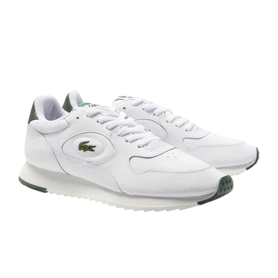 Lacoste - "Linetrack" Sneaker für Herren, Leder (Weiß/Grün) - Image 3
