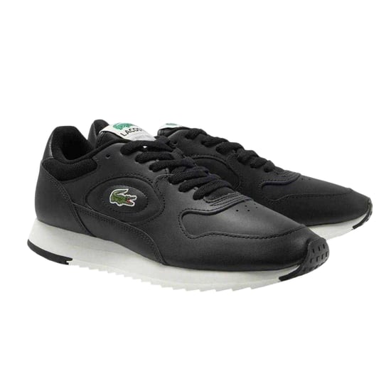 Lacoste - "Linetrack" Sneaker für Herren, Leder (Schwarz/Naturweiß) - Image 3