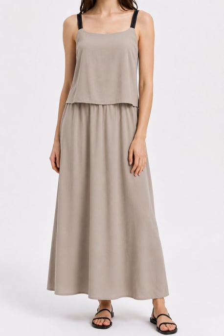 Ärmelloses A-Linien-Maxikleid mit quadratischem Ausschnitt - Image 4