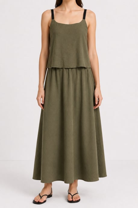 Ärmelloses A-Linien-Maxikleid mit quadratischem Ausschnitt - Image 4