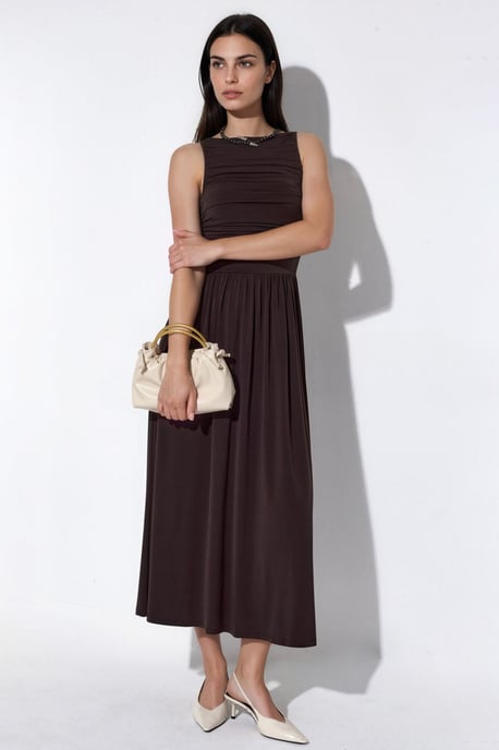 Maxi A-Linien Kleid mit Bootsausschnitt - Image 2