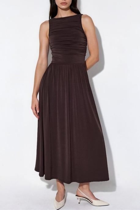 Maxi A-Linien Kleid mit Bootsausschnitt - Image 5
