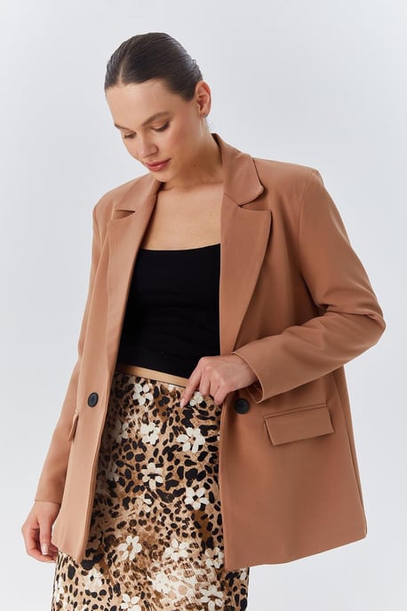 Langer Blazer aus Kunstleder - Image 4