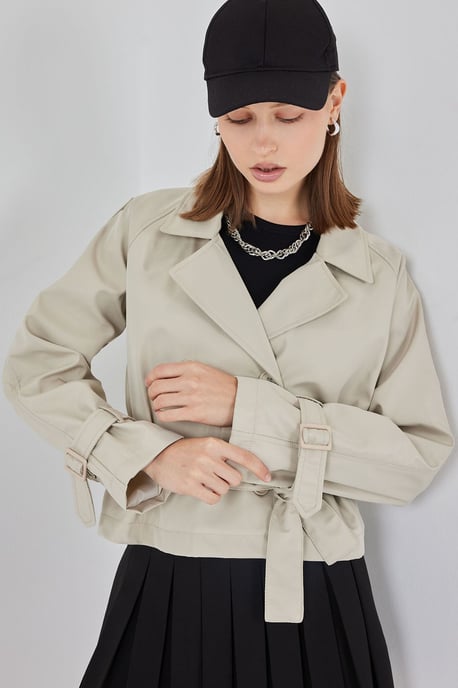Short Belted Trench Coat - Image 4