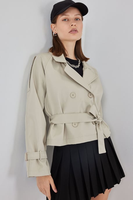 Short Belted Trench Coat - Image 5