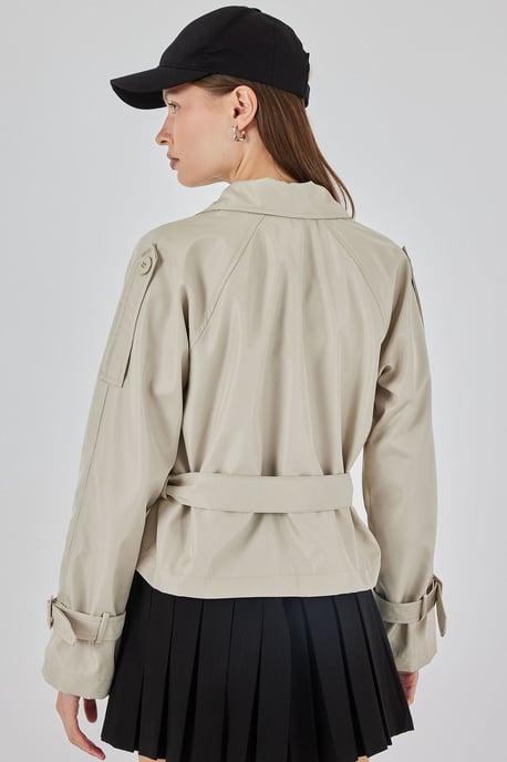 Short Belted Trench Coat - Image 6