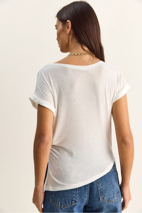 Kragenloses Drapiertes Blusenshirt - Image 6
