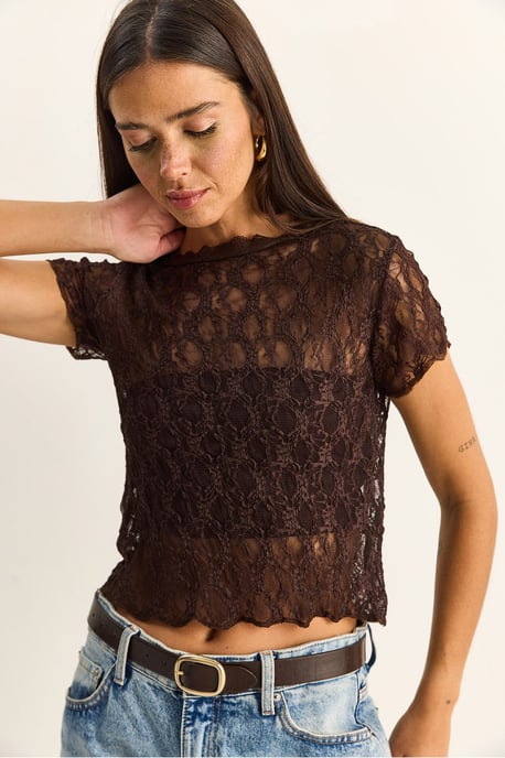 Spitzen-Crewneck-Bluse - Image 5