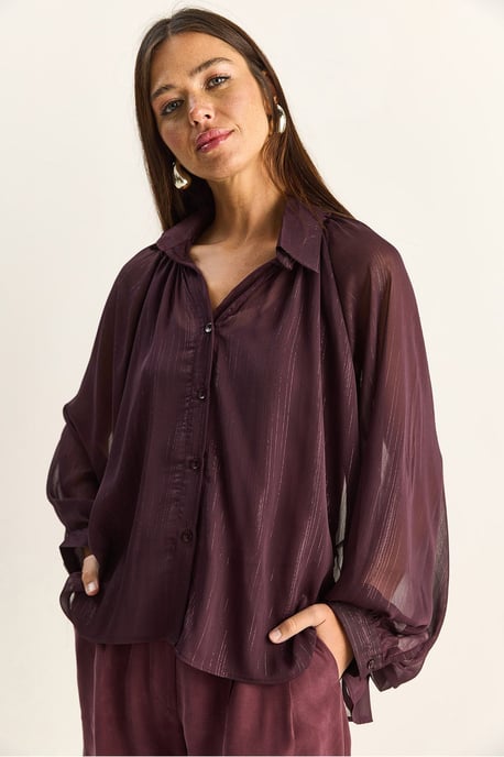 Lockeres Baumwoll-Chiffon-Shirt - Image 1