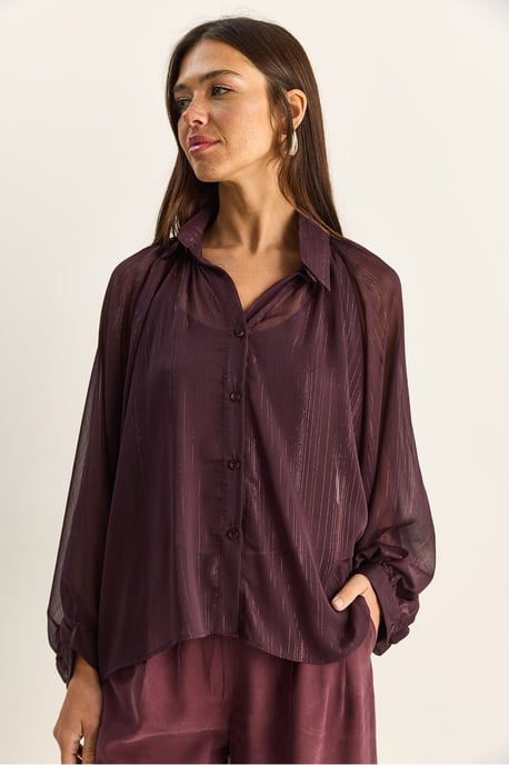 Lockeres Baumwoll-Chiffon-Shirt - Image 2