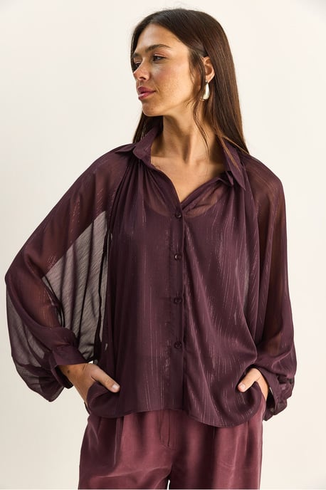 Lockeres Baumwoll-Chiffon-Shirt - Image 3