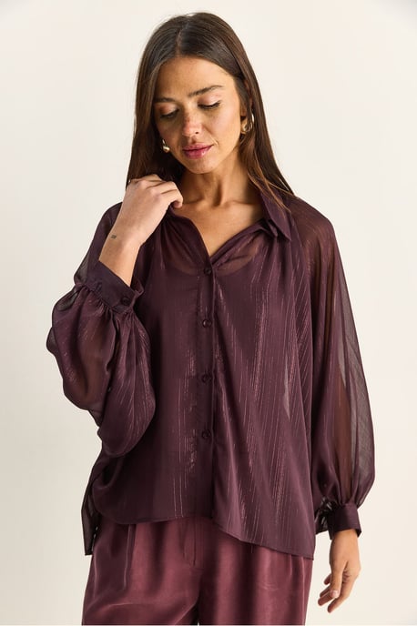 Lockeres Baumwoll-Chiffon-Shirt - Image 4