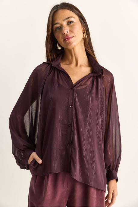 Lockeres Baumwoll-Chiffon-Shirt - Image 5