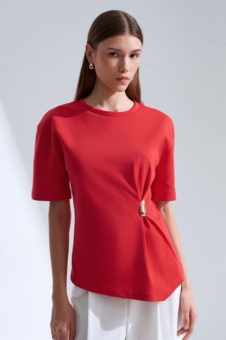 Damen Rundhals Kurzarm Jersey T-Shirt - Image 4