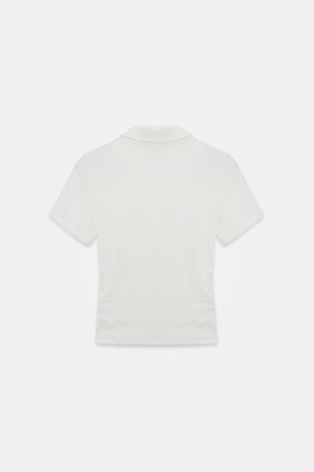 Damen Crop Slim Fit Polo T-Shirt - Image 6