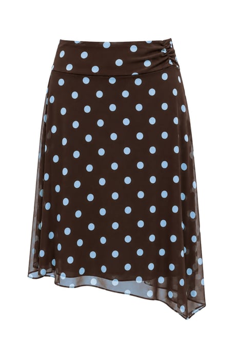 Hoch-taillierter Polka Dot Tüll Midi-Rock - Image 1