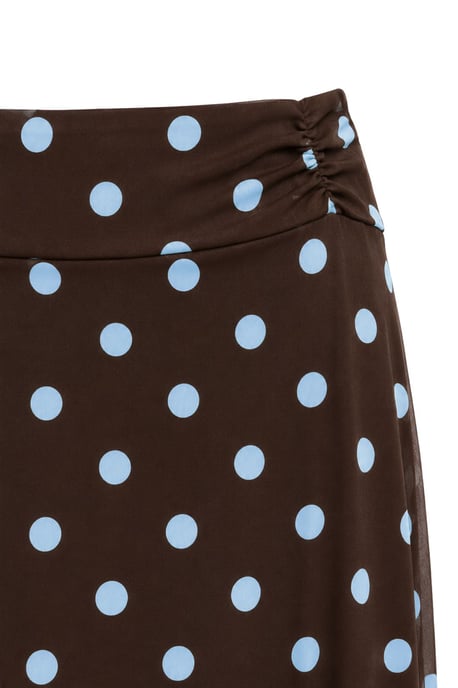 Hoch-taillierter Polka Dot Tüll Midi-Rock - Image 2