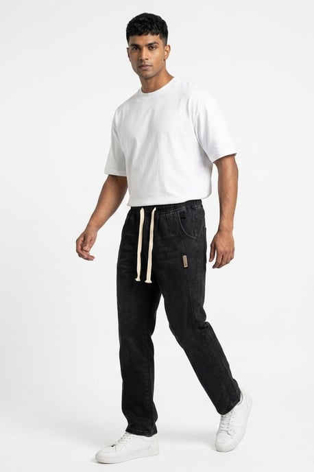 Lässige Denim-Hosen mit Zugbandbund - Image 2