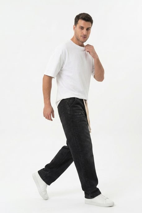 Elastische Denim-Hose mit Gummizug - Image 2