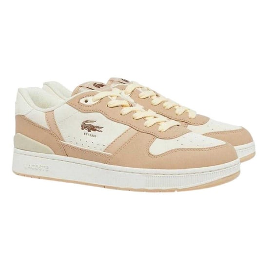 Lacoste - "T-Clip" Sneaker für Herren, Leder, Niedrig geschnitten, Flach (Hellbraun) - Image 4