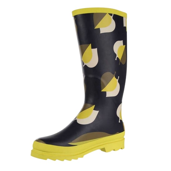Regatta - "Orla Kiely" Blätterdruck Gummistiefel für Damen (Schwarzer Schatten Ulmengelb bedruckt) - Image 3