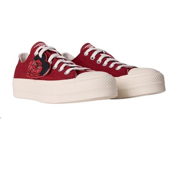 Converse - "Chuck Taylor" Schuhe mit Plattform-Sohlen für Damen, Canvas (Rot) - Image 3