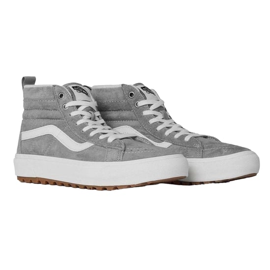 Vans - Seitenstreifen High Top Turnschuhe für Damen, Wildleder, Hoch geschnitten, Plattform-Absatz (Nieselgrau) - Image 4